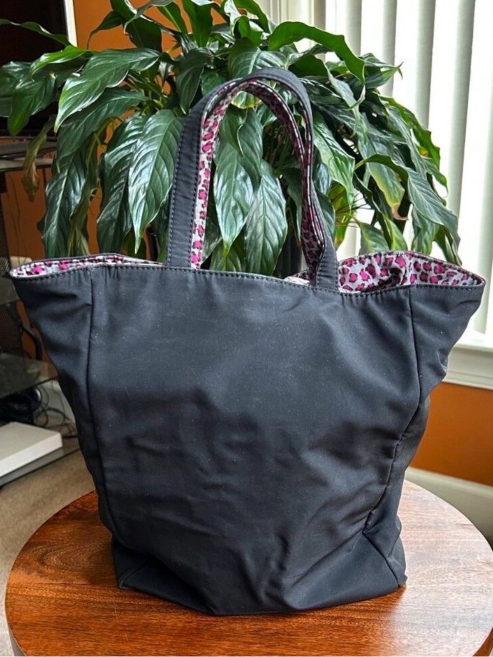 BOTTEGA VENETA Reversible Tote Bag Leopard Print Gray, Plum, Black
